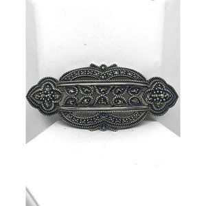 JUDITH JACK Vintage Signed Sterling Silver and Marcasite Brooch Pin